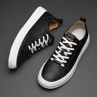 SUHU 速狐 新款夏季男鞋时尚透气休闲鞋男韩版潮流板鞋男防滑小白鞋男鞋子男 黑色 43标准运动鞋码