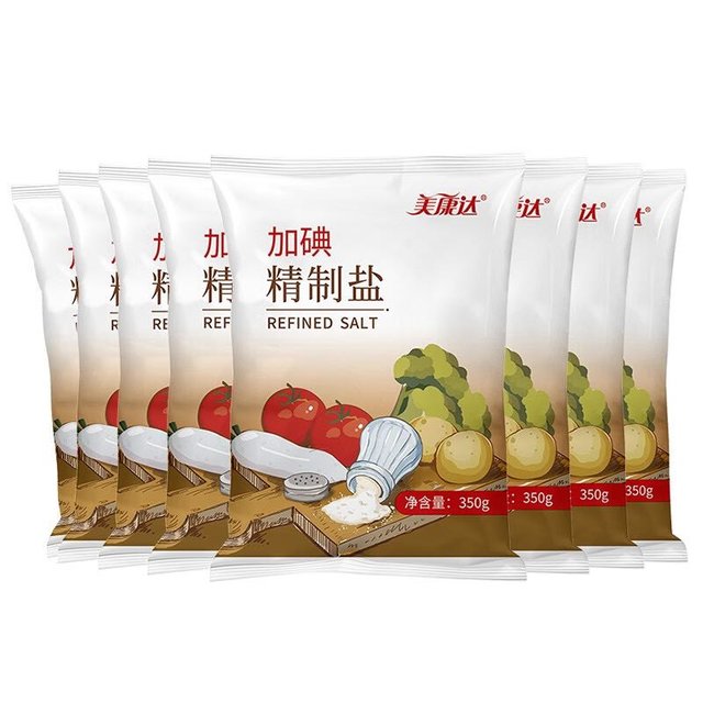 美康达 未加碘精制盐400g*7袋 精制井矿盐食用盐