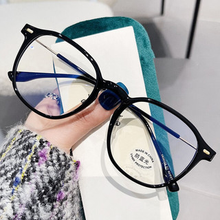 Erilles 新款透明灰素颜铆钉眼镜+ 161防蓝光非球镜片