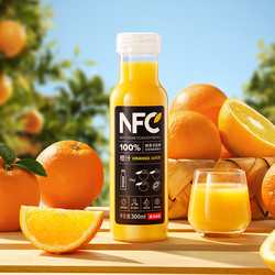 NONGFU SPRING 农夫山泉 100%NFC果汁橙汁苹果芒果番石榴冷压榨饮料300ml*3瓶装