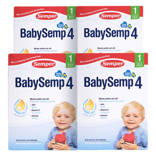 Semper 森宝 奶粉4段瑞典MFGM+DHA婴儿奶粉12月800g*4乳脂