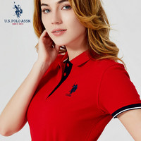 U.S. POLO ASSN.女士短袖POLO裙运动休闲连衣裙夏季裙装女翻领短裙修身显瘦裙子