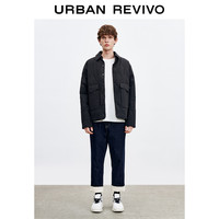 UR新款男装时尚口袋轻薄衬衫式羽绒服ML40S1KX2000 正黑 XS (170/88A)