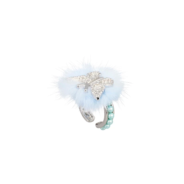 STUGAZI“Furry" Baby Blue Pearl Ring“拂蕊”系列浅蓝贝珠戒指
