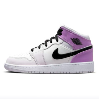 AIR JORDAN 正代系列 Air Jordan 1 Mid （GS） 大童篮球鞋 DQ8423-501 微葡萄紫/黑/白/灯草紫红 35.5