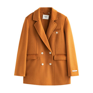 范思蓝恩 22FS4092新款西装式双面呢大衣，秋冬保暖短外套 落日橘 XS