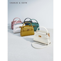 CHARLES & KEITH CHARLES&KEITH;金属扣带饰手提包单肩包包女包女士CK2-50270880 Cream奶白色 S