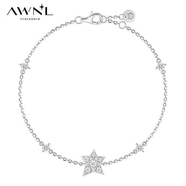 AWNL 瑞典奥锘 北极星手链女轻奢时尚饰品送女友生日礼物 银色 L(推荐手围14-16CM)