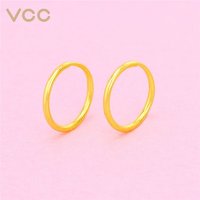 移动端：VCC 珠宝 黄金耳环 足金999简约光圈耳环一对 母亲节礼物送女友送妈妈 0.89克