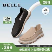 BeLLE 百丽 夏季透气帆布鞋男2023新款商场同款开车鞋一懒人脚蹬7XJ01BM3