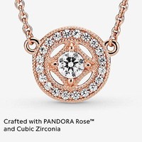 PANDORA 潘多拉 复古圆形项链 14 克拉镀玫瑰金金属合金