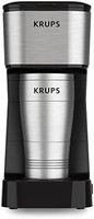 KRUPS 克鲁伯 Simply Brew To Go 不锈钢 单杯滴漏式 咖啡机，随附旅行杯，14 液量盎司（约 398ml），黑色