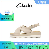 Clarks 其乐 女士夏季休闲坡跟凉鞋透气时尚凉鞋女
