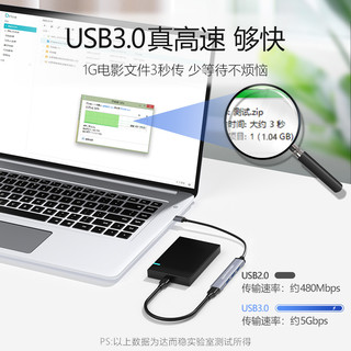 USB3.0扩展器笔记本电脑一拖四分线器typec转换接头多口拓展坞多功能hub孔外接延长线拓展器