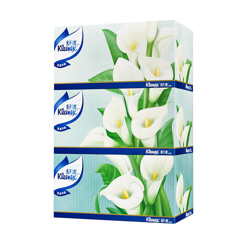 Kleenex 舒洁 马蹄莲 盒装抽纸 2层*200抽*3盒（200*194mm）