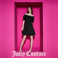 Juicy Couture 橘滋 可盐可甜大U领系带A摆连衣裙