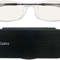 ThinOptics 曼哈顿阅读眼镜 + 米兰诺阳极氧化铝，磁性盒 透明 2.00 Strength