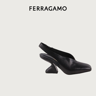 菲拉格慕（Ferragamo）女士黑色羊皮革高跟鞋 0743744_1D _ 75（礼物送女友）礼盒