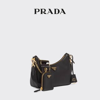 PRADA/普拉达女士Re-Edition2005皮革三合一斜挎包 黑色 皮革三合一斜挎包