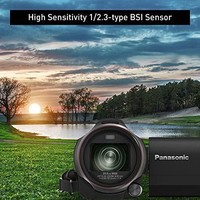 Panasonic 松下 全高清摄像摄像机、20 倍光学变焦、1/2.3 英寸 BSI 传感器、HDR 捕获、Wi-Fi 智能手机 HC-V785（黑色）
