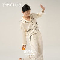 SANGLUO 桑罗 真丝睡衣套装短款高腰显瘦零敏亲肤100%桑蚕丝居家起居服