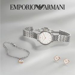 EMPORIO ARMANI 阿玛尼 女士满天星手表+手链+耳钉套装 AR80023