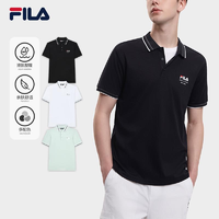 抖音超值购：FILA 斐乐 男装夏季薄款针织运动POLO衫 F11M338108F