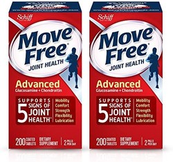 Move Free 益节 含葡萄糖胺 软骨素 关节保健补充剂（2 片装）片剂（200 片盒）