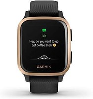 GARMIN 佳明 Venu Sq 音乐GPS智能手表，带明亮的触摸屏，具有音乐和长达6天的电池寿命，黑色和玫瑰金