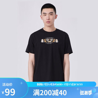 TOREAD 探路者 男士春夏户外舒适透气圆领短袖T恤TAJK81553 黑色 2XL