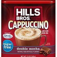 Hills Bros 速溶无糖双摩卡卡布奇诺混合物,易于使用,在家享受咖啡馆风味,泡沫和 10 克碳水化合物,12 盎司