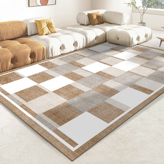 BUDISI 布迪思 地毯客厅地毯卧室沙发茶几床边地毯 格子系列 大面积满铺可裁剪 格子5 140*200CM
