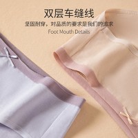 Langsha 浪莎 7条装女士内裤女100%纯棉裆舒适中腰 白+紫+黄+肤+蓝+绿+紫 160/85(M)