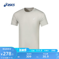 ASICS 亚瑟士 运动T恤男子跑步短袖透气舒适反光运动上衣 2011C857-001 灰色 XL