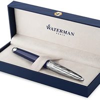 Waterman 威迪文 Carene钢笔|金属蓝漆|凿刻帽 | 18K 金细笔尖 |蓝墨水 |礼物盒