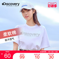 discovery expedition Discovery棉t恤夏季新款宽松半袖圆领短袖女运动健身跑步体恤上衣