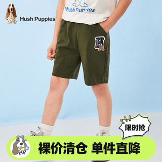 暇步士 HPPXBD02CE795 男童针织五分裤 苔藓绿 140cm