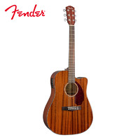 Fender 芬达 自营 Fender CD-140SCE系列 原声 单板全桃花芯木 民谣缺角电箱木吉他41英寸 自然色+送琴箱 自然色