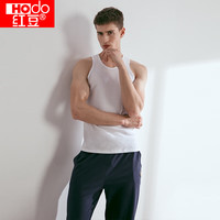 红豆背心男纯棉男士背心全棉圆领亲肤透气运动健身修身打底汗衫男无袖T恤0001 白色 175/100