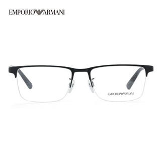 阿玛尼近视眼镜眼镜架气质商务半框眼镜框男合金镜架眼镜 0EA1085D-3014-54亮黑色