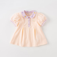 戴维贝拉 女童短袖polo衫2023新款夏装儿童T恤中大童洋气裙式上衣