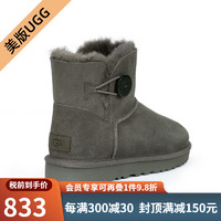 UGG 美版 秋冬季女士雪地靴防水防污短靴MINI BAILEY 灰色 39