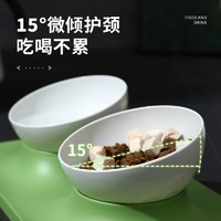 抖音超值购：KimPets 猫碗水碗猫食盆猫咪碗宠物碗斜口保护颈椎防打翻双碗喝水