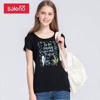 Baleno 班尼路 夏季印花T恤短袖休闲上衣女宽松T恤