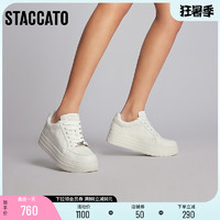 STACCATO 思加图 2023新款小白鞋厚底增高板鞋时尚百搭休闲鞋女单鞋EHF01AM3