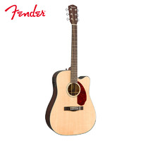 Fender 芬达 自营 Fender CD-140SCE系列 原声 单板桃花芯木背侧板 民谣缺角电箱木吉他41英寸 原木色+送琴箱 原木色