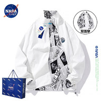 NASA SOLAR NASA官方男装潮牌联名双面穿外套秋冬季 白色 2XL（建议180-210斤）