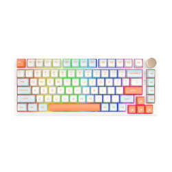 VGN N75 幻彩版 82键 有线机械键盘 果冻橙 动力银轴 RGB
