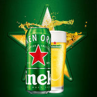 88VIP：Heineken 喜力 经典拉罐啤酒500ml*24听整箱装欧冠包装随机发货