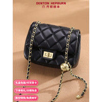 DENTON HEPBURN 丹顿赫本 轻奢品牌包包女包2023新款真皮单肩包女百搭小方包 DH-黑色 礼盒装